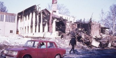 Åggelby Svenska Samskola i ruiner
